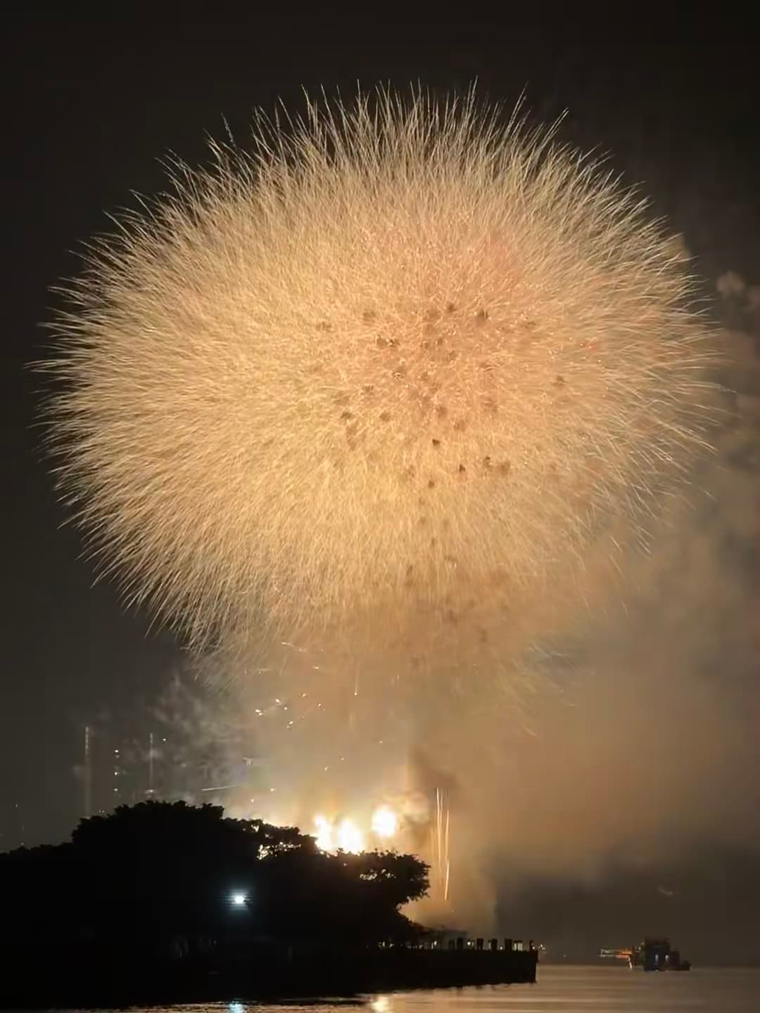 今晚江边看烟花，直接被炸到失语…这球形太绝了！封面图
