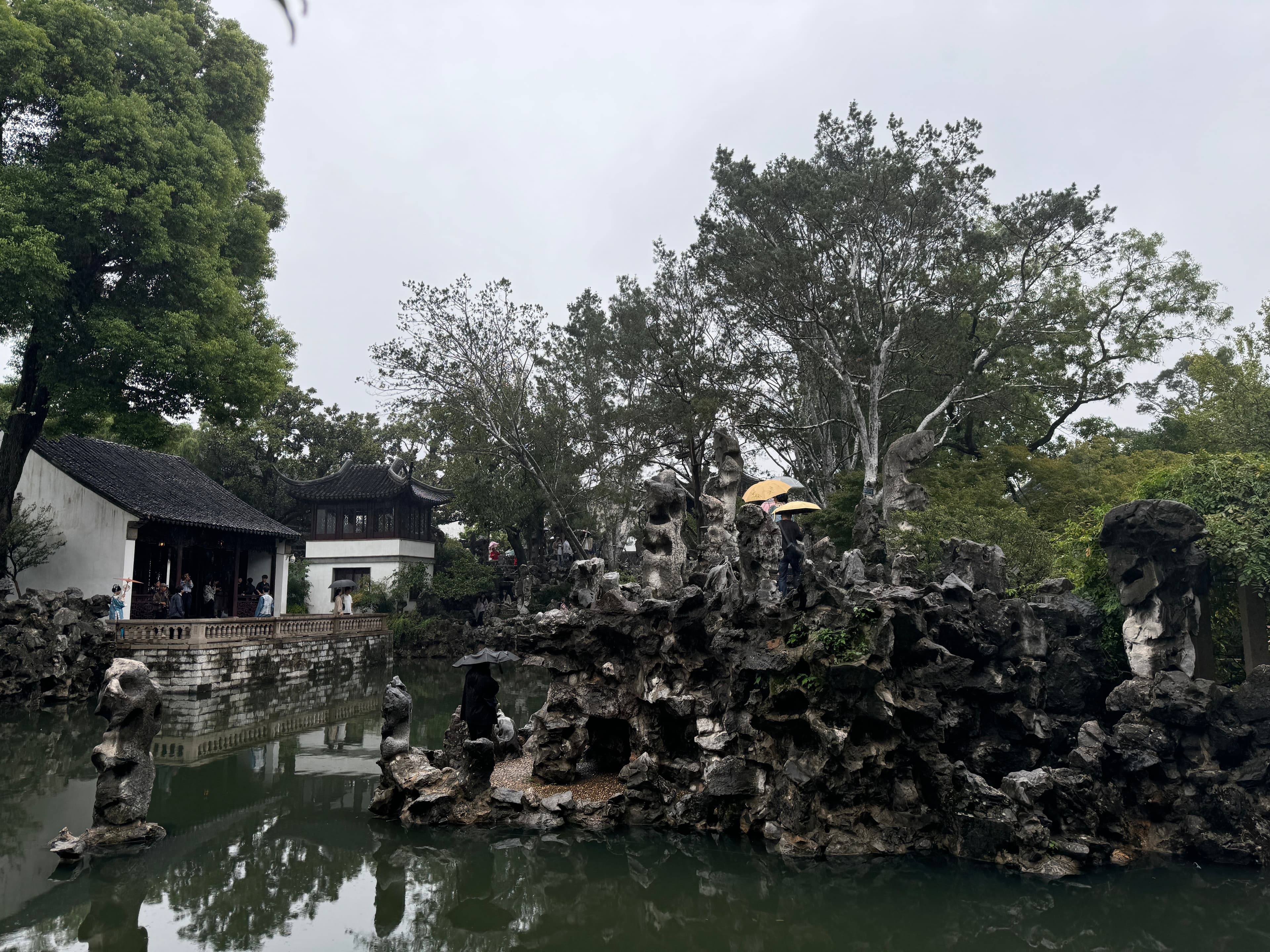 雨天逛拙政园，伞下撑起江南的诗意｜白墙黛瓦+太湖石=中式浪漫天花板封面图