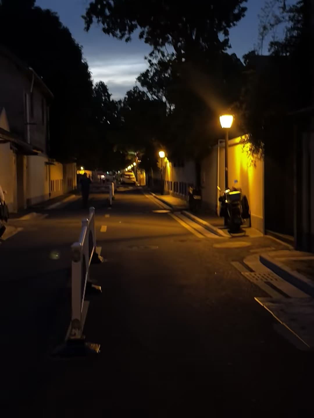 傍晚的巷子，路灯一亮，像被按下了怀旧滤镜封面图