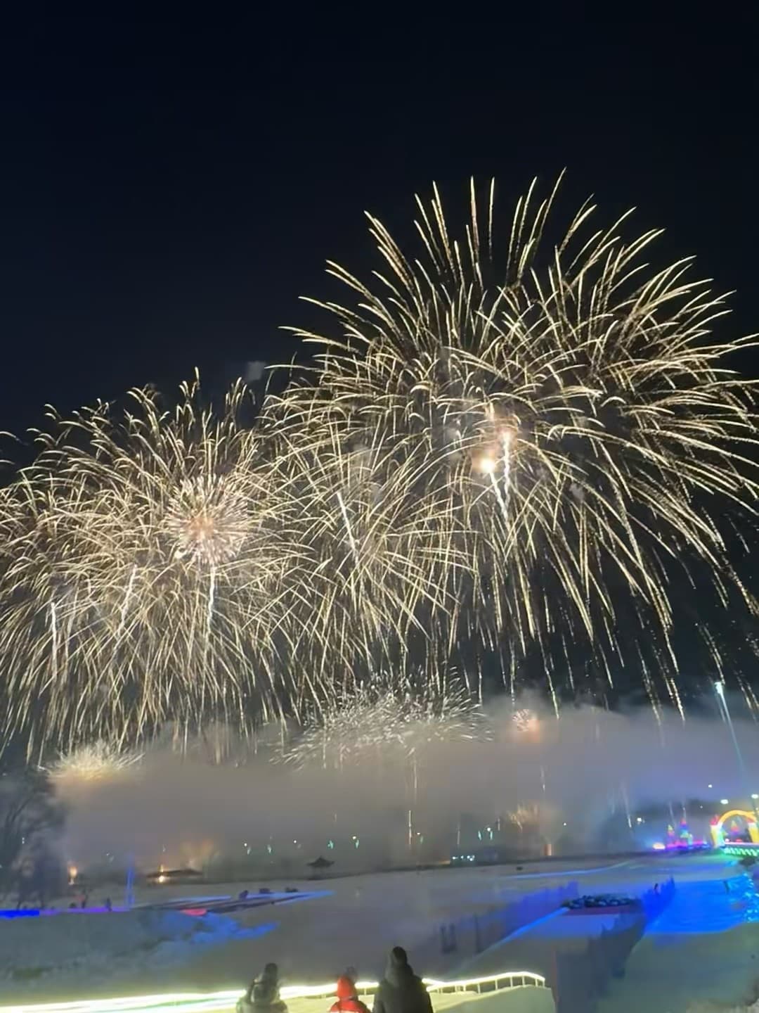 雪夜烟花炸开那一刻，我差点以为自己在看《冰雪奇缘》彩蛋封面图