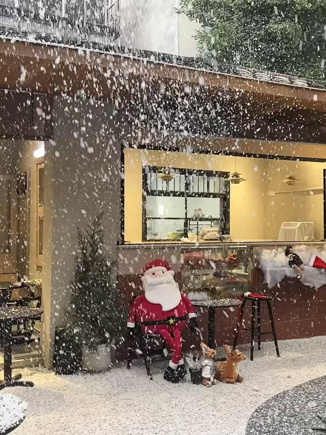 今天在街角咖啡店被雪砸懵了…圣诞老人坐不住了封面图