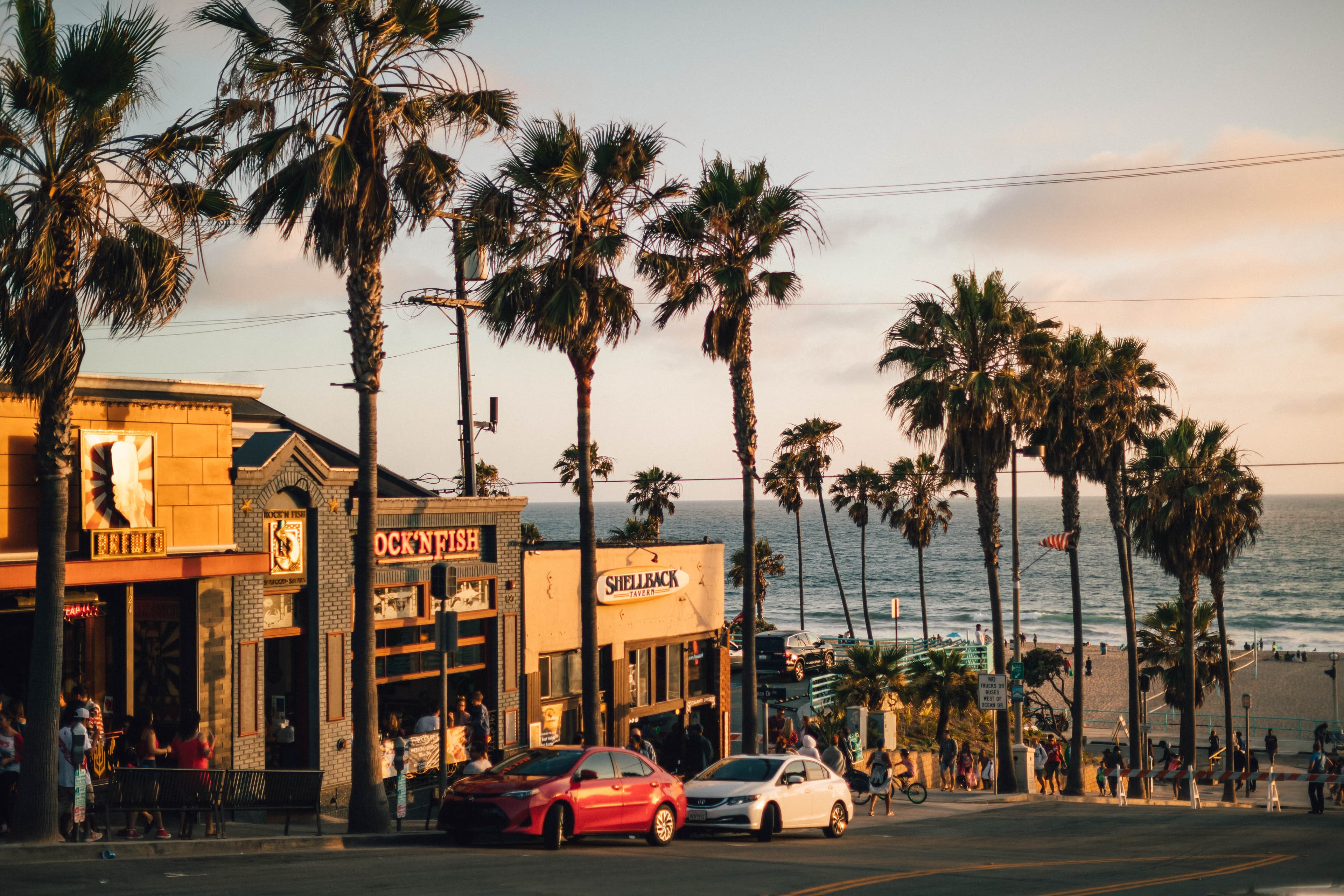 傍晚街角，棕榈影子拉得老长｜Redondo Beach的慢生活封面图