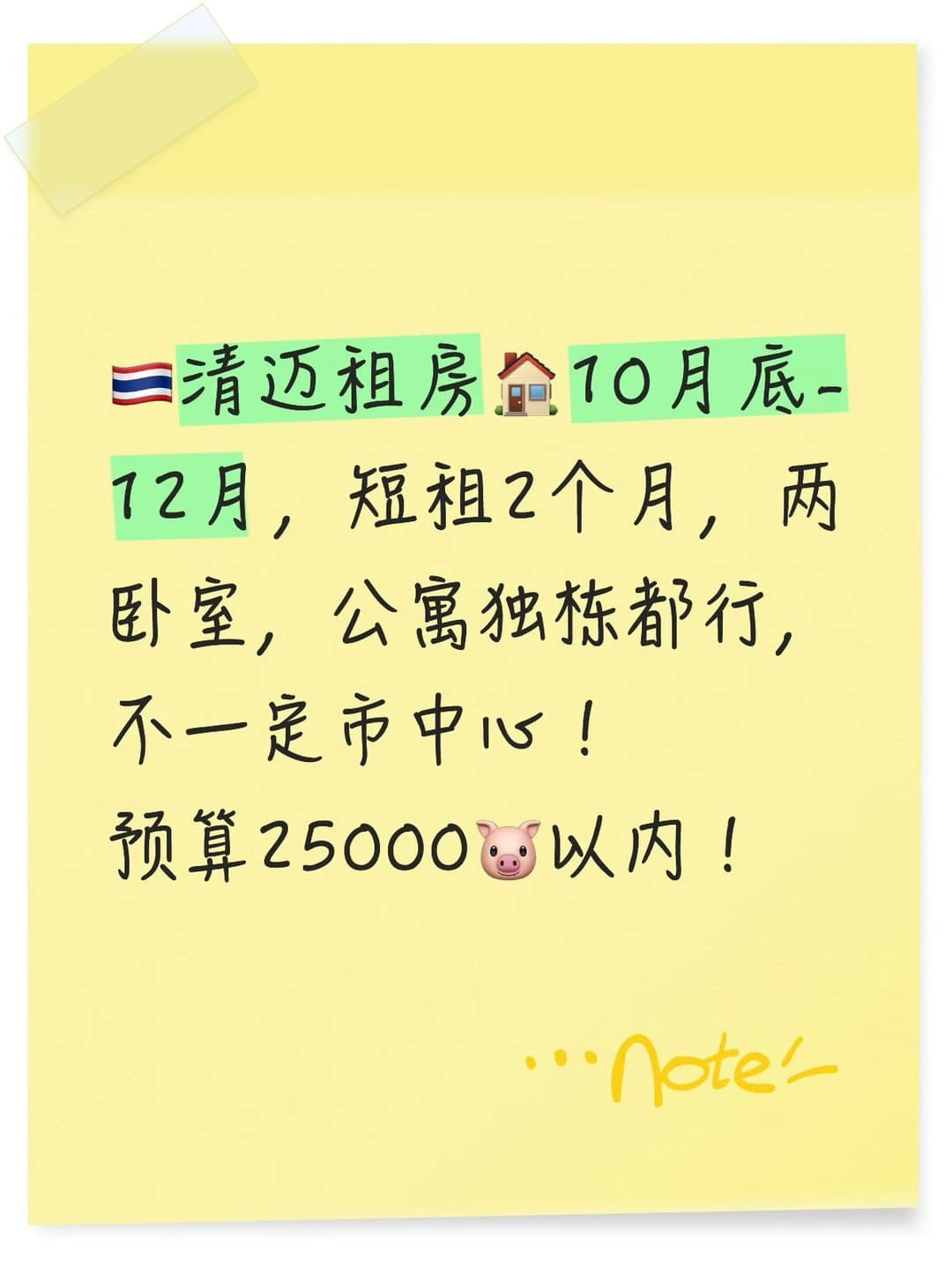清迈租房，短租2个月封面图