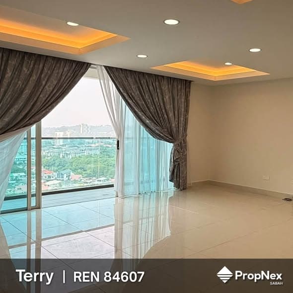 哥打基纳巴卢Likas Bay Residence高楼层转角单位出售，125万令吉可议 - 图片1