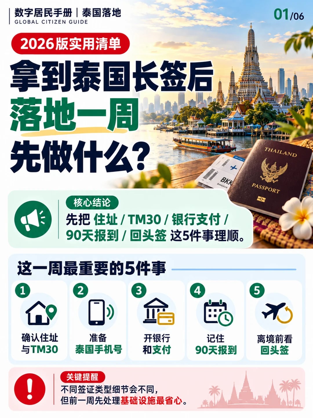 拿到泰国LTR长签后,落地第一周千万不能忽略