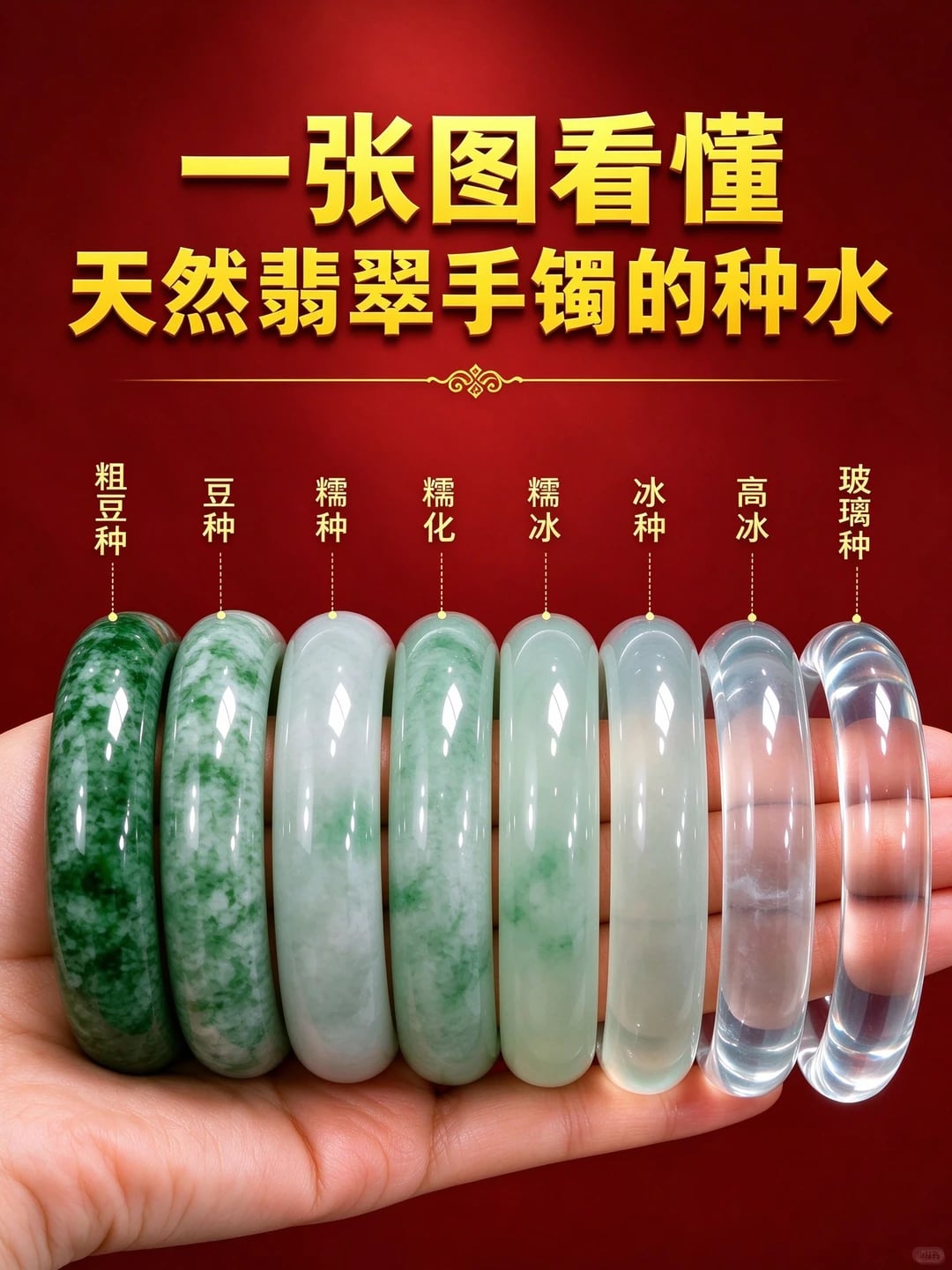 一张图看懂天然翡翠手镯的种水
