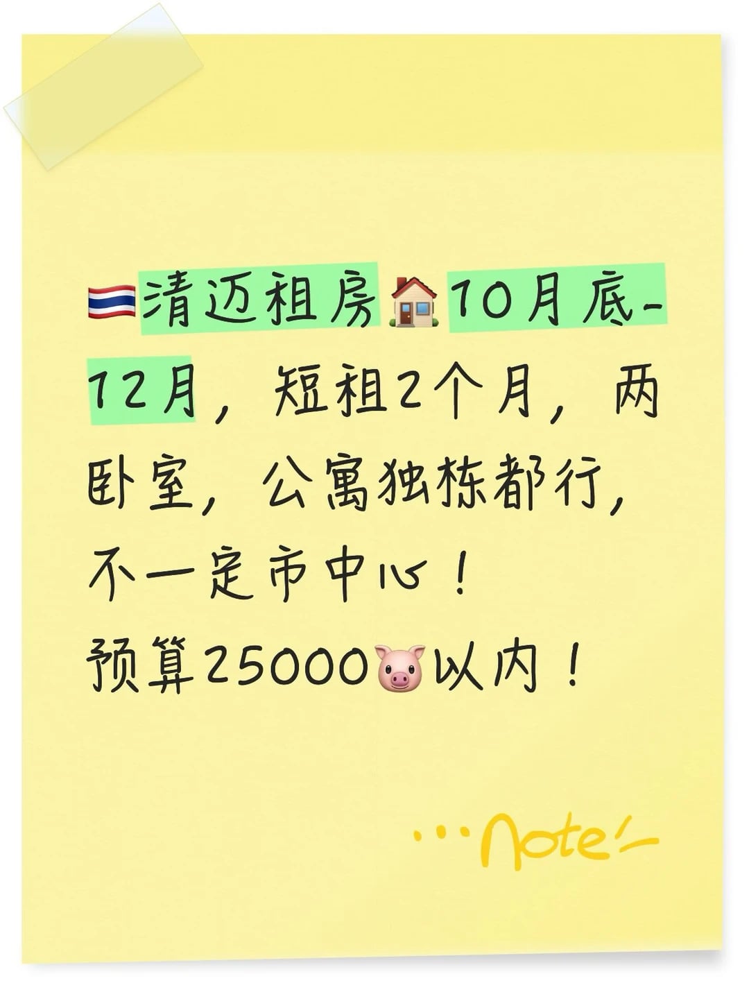 清迈租房，短租2个月