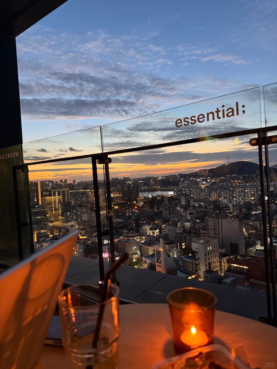 韩国 夜景 汉江咖啡厅&BAR 日落汉江夜景