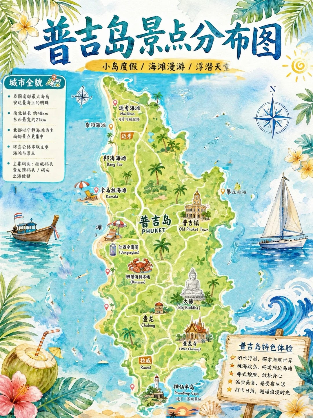 🌴普吉岛旅游｜一图玩转普吉岛