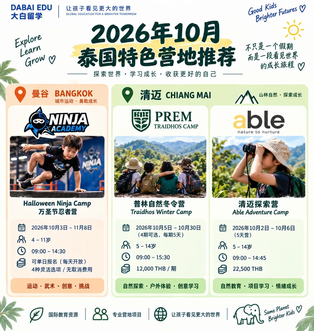 🇹🇭10月泰国营地合集｜曼谷+清迈4个可选