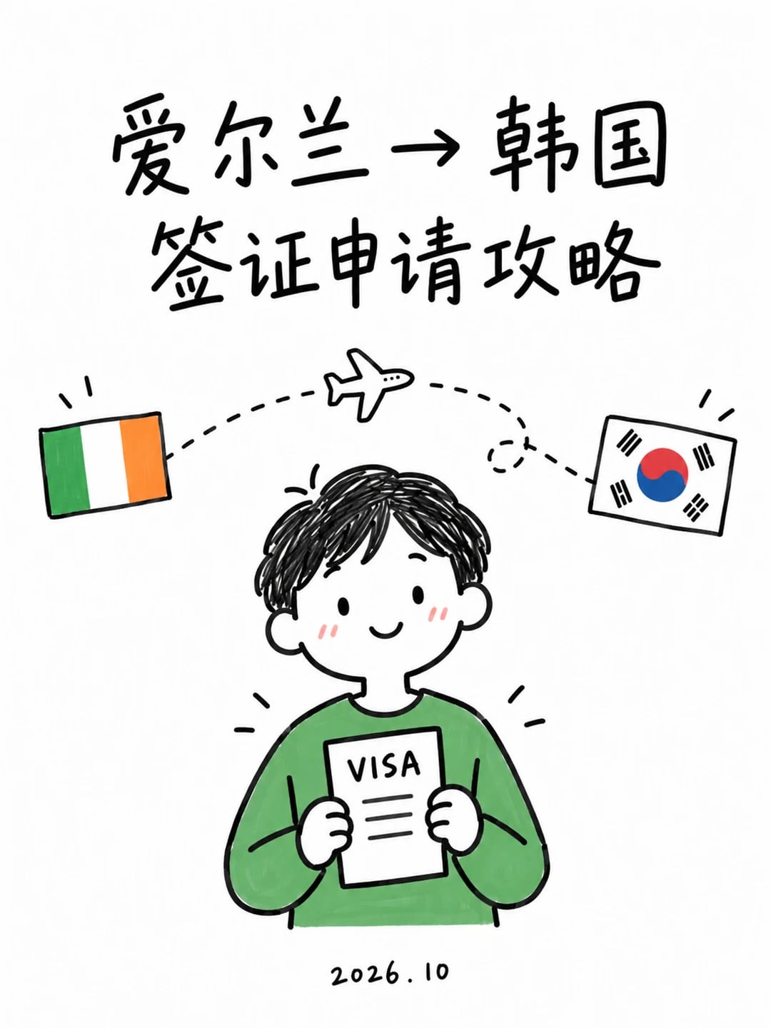 爱尔兰都柏林工作党办韩国十年签🇰🇷