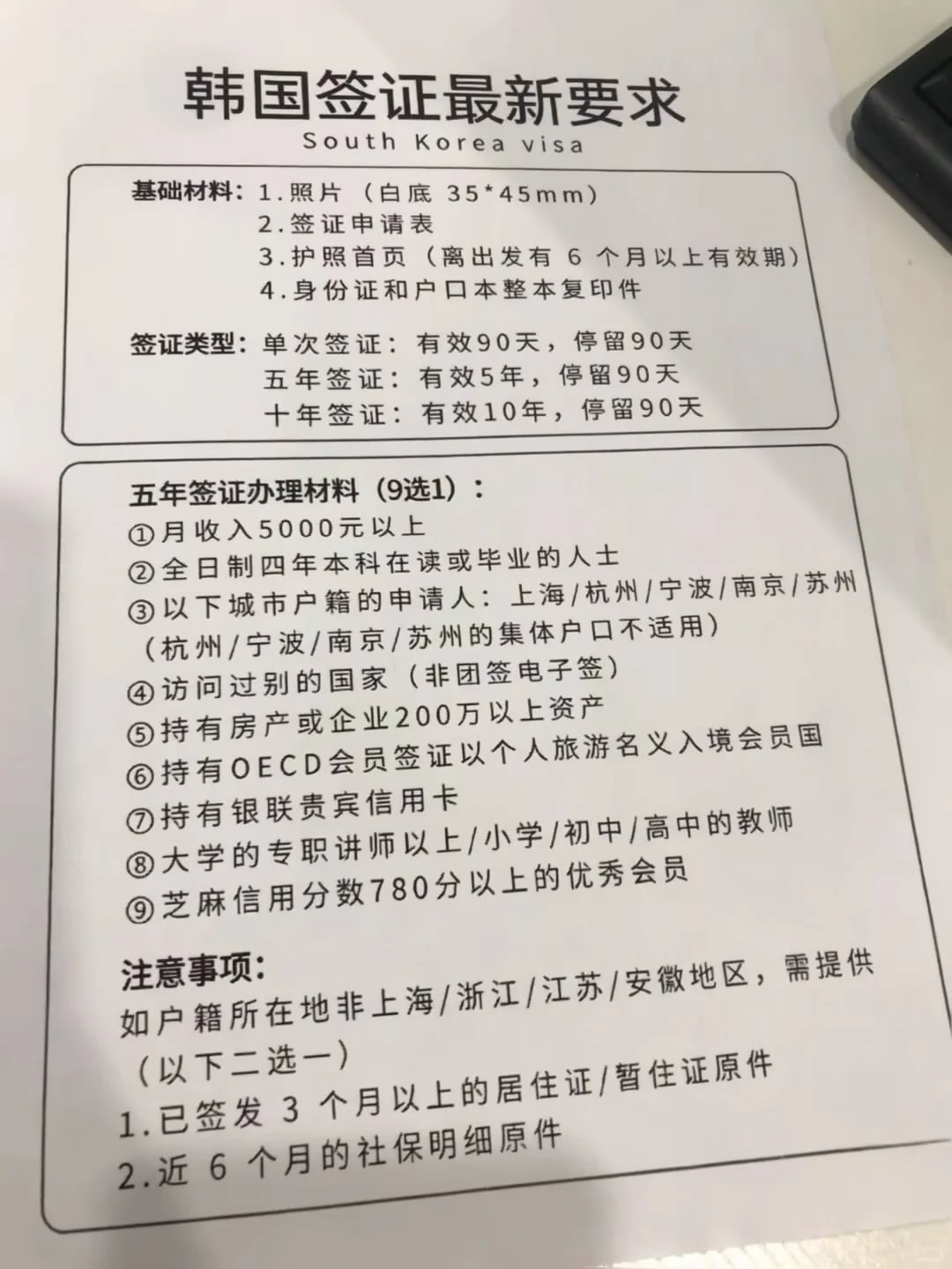 韩国签证新要求！2026.8.22