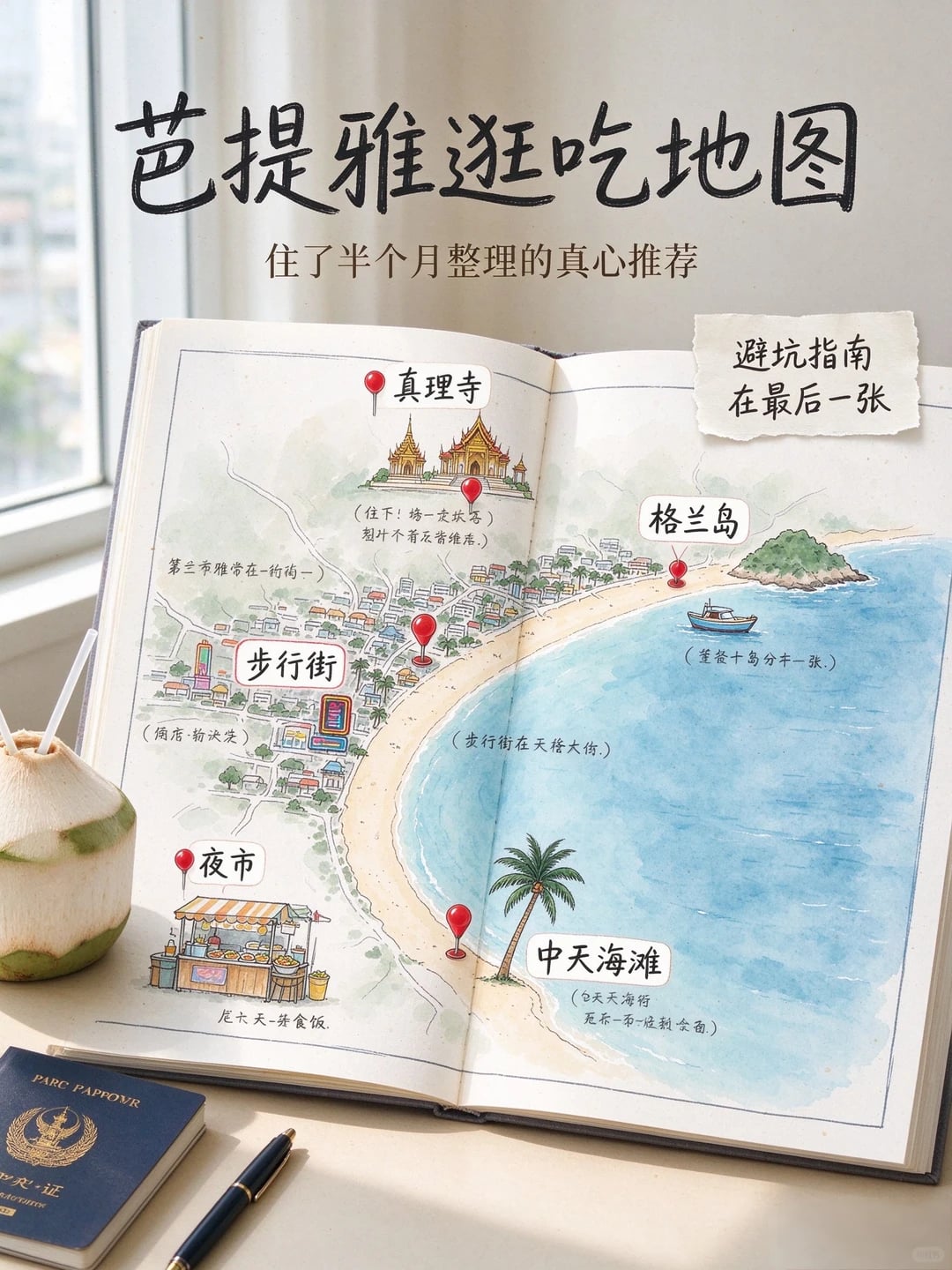 住了半个月芭提雅，这张地图我舍不得分享