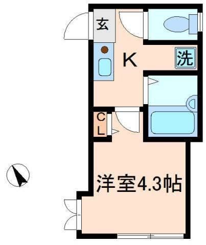平井站步行6分钟1K公寓，月租72,710日元，带独立卫浴和室内洗衣机位