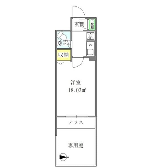 大岛站步行2分钟，18平米1K公寓月租7万日元，RC结构带电梯和自动锁