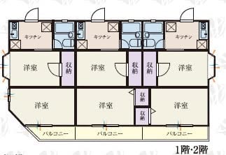 千叶松户2K公寓出租：月租6万日元，免押金礼金，外国人可租