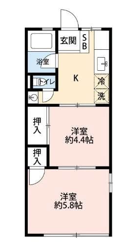 北国分駅2K户型，面积33.39㎡，月租4.7万日元加2000日元，预计2026年11月中旬入住