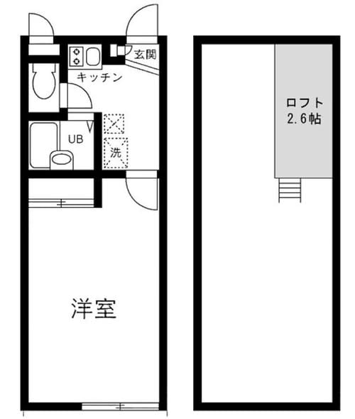 川口市东浦和站14分钟步行，带阁楼1K公寓月租6万日元，无礼金押金