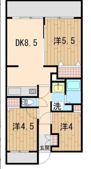 川口市11楼顶层3DK公寓，55.39㎡双阳台，免押金无礼金，近南鳩ヶ谷站