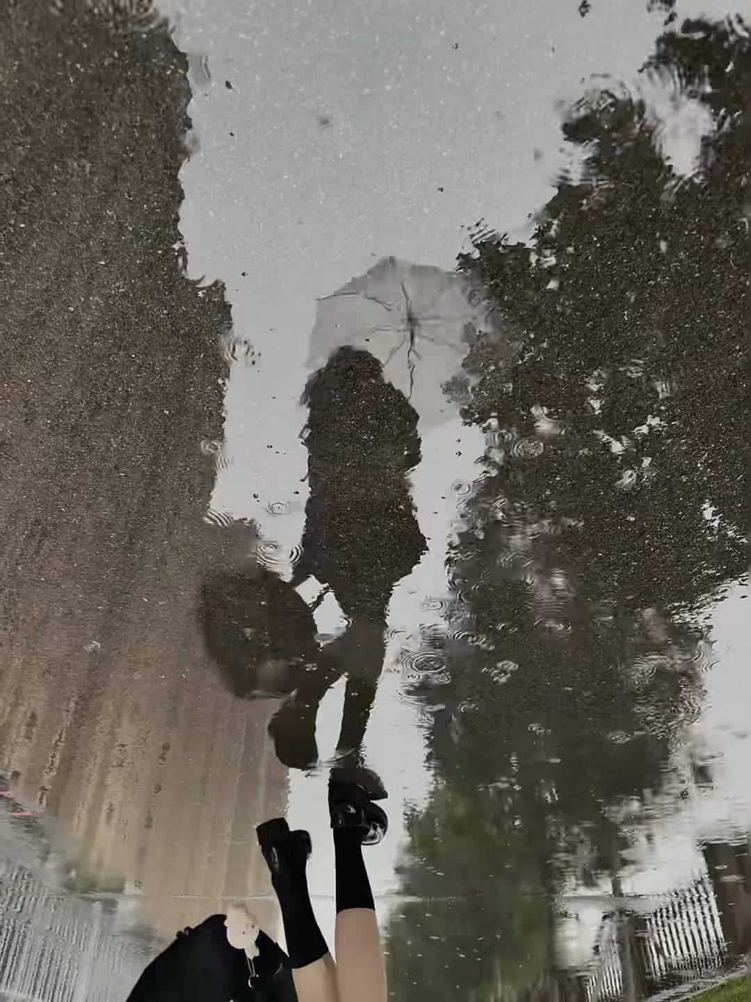 雨天蹲在路边看倒影,像在拍一部默片电影 🌧️封面图