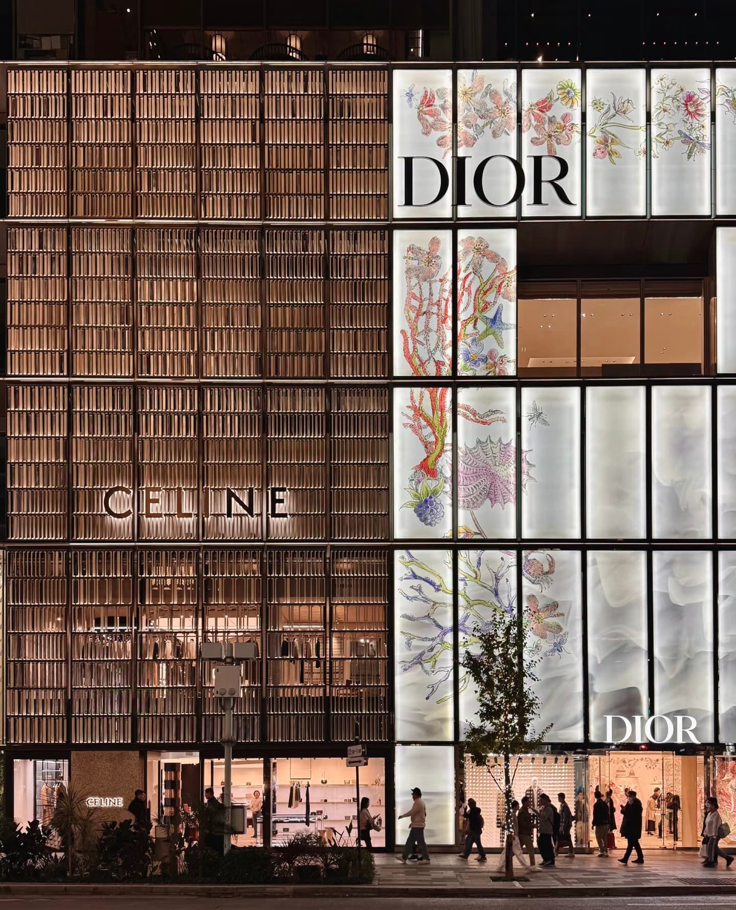 夜巡银座街角,Dior 和 Celine 的玻璃幕墙在霓虹里开花 🌸封面图