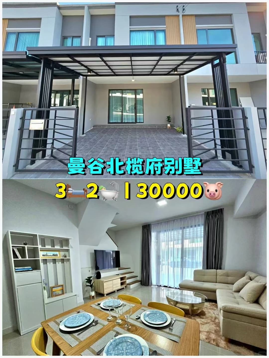 曼谷别墅|北榄府三卧两卫带毛孩子一起住封面图