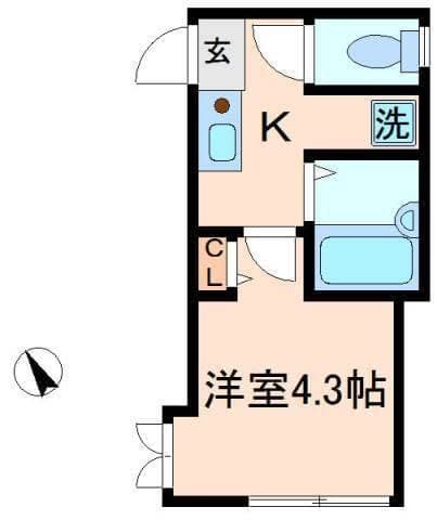 平井站步行6分钟1K公寓,月租72,710日元,带独立卫浴和室内洗衣机位封面图