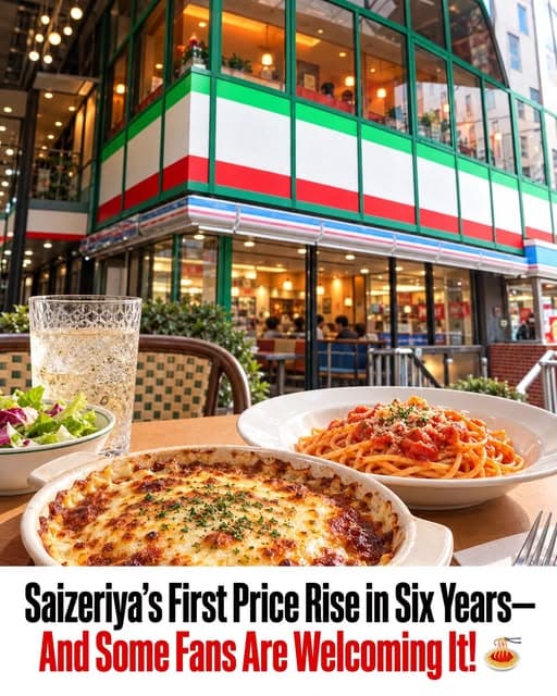 日本平价意式连锁餐厅Saizeriya将于10月29日起平均涨价6%封面图